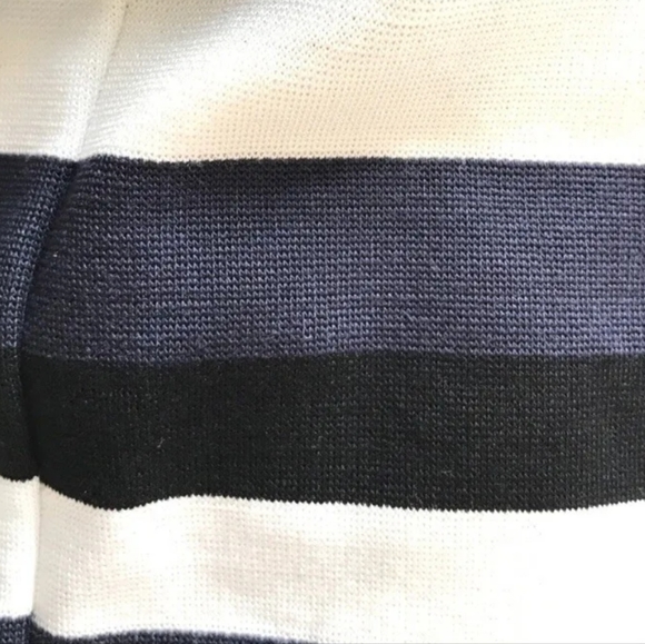 French Connection Chantilly Black White Stripe Sheath Mini Dress Stretch Size 4 - Picture 3 of 10